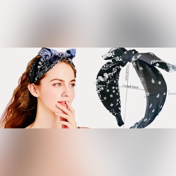 Women’s Multi-Color Paisley Bow Headband – Bosimi Style - Picture 6 of 8